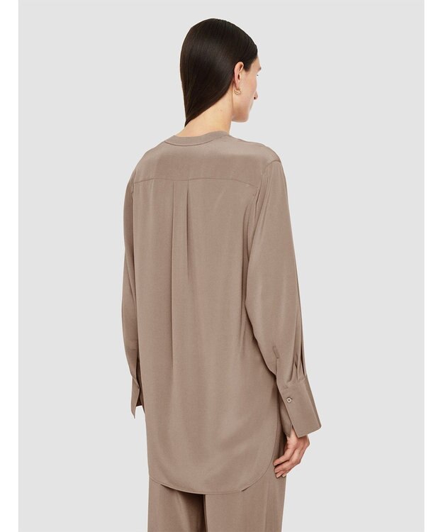 JOSEPH 【洗える】クレープ ド ソワ　Vネックブラウス Escargot