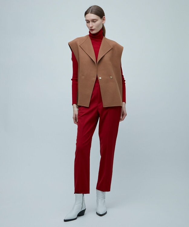 BEIGE， 【CLUEL 10月号掲載・S-size】LA MONNAIE / タートルニット Red×Camel