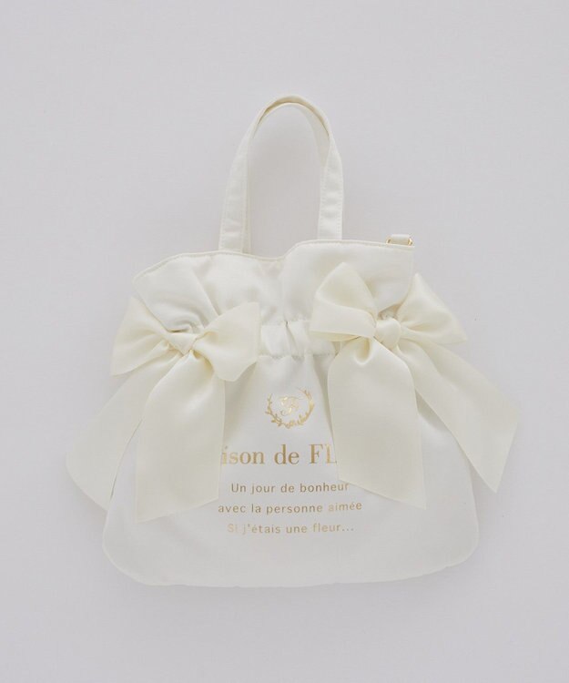 Maison de FLEUR クリアダブルリボン2Wayトート Ivory