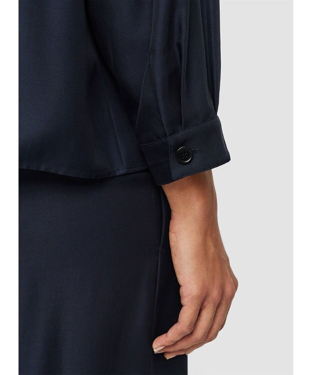 JOSEPH ソフトコットンシルク　シャツブルゾン Navy