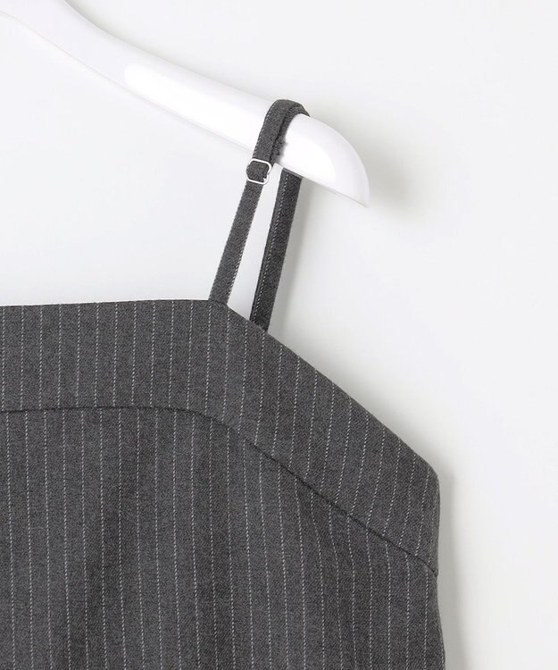 ANY SIS L 【洗える】起毛ストライプ ロンパース グレーストライプ