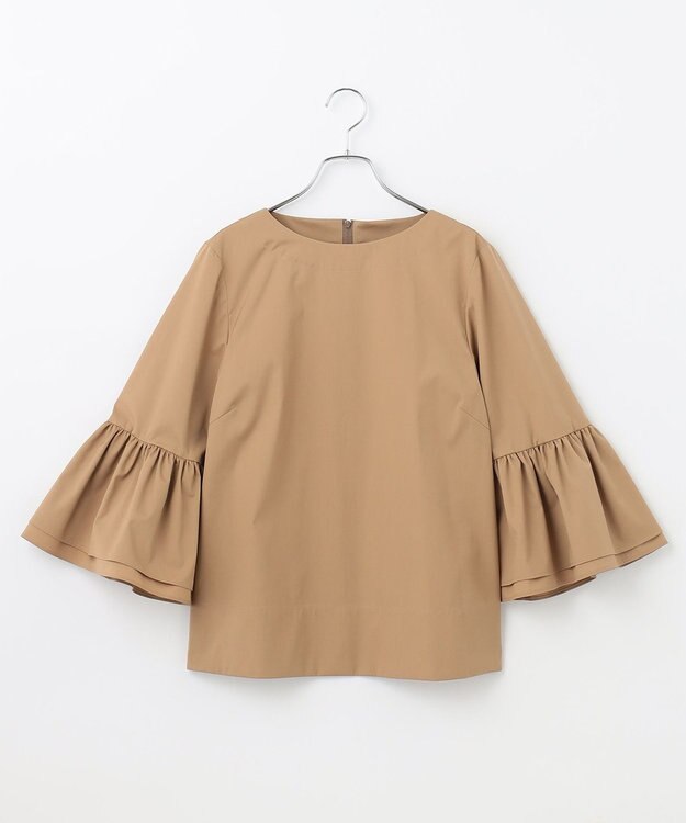 #Newans 【ANSWER for Co-Creation】ベルスリーブシンプルブラウス キャメル系