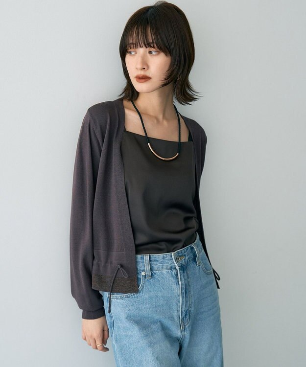 YECCA VECCA ドロストデザインカーディガン Brown