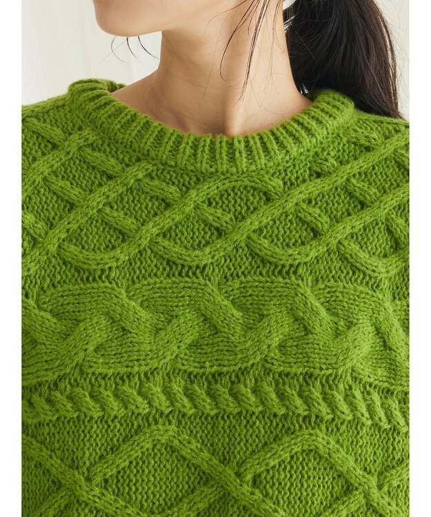 CRAFT STANDARD BOUTIQUE ブラッシングケーブルニット Green