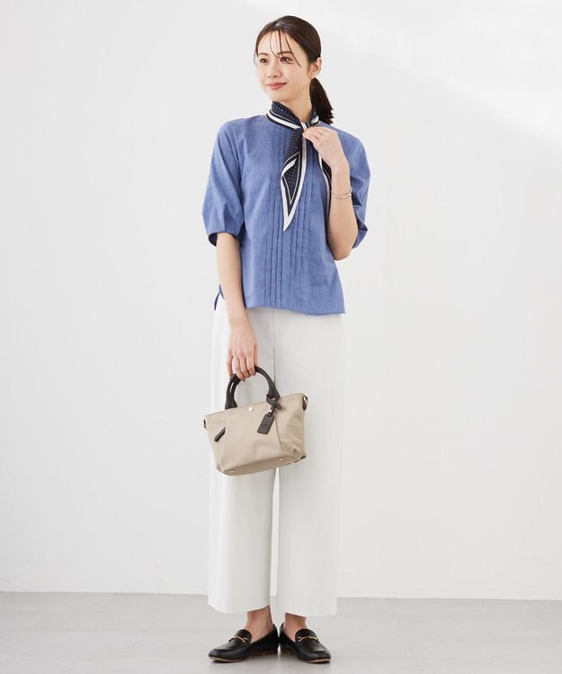 J.PRESS LADIES 小紋 プリント 剣先 スカーフ ネイビー系5