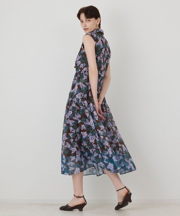 GRACE CONTINENTAL ボタニカルフラワーワンピース ブラウン