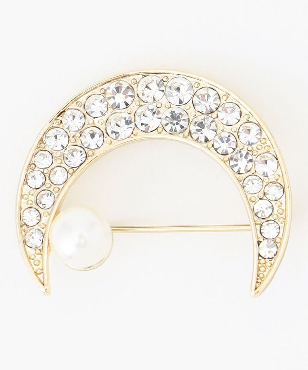 組曲 【好評につき追加販売】ビジュームーンブローチ ゴールド系