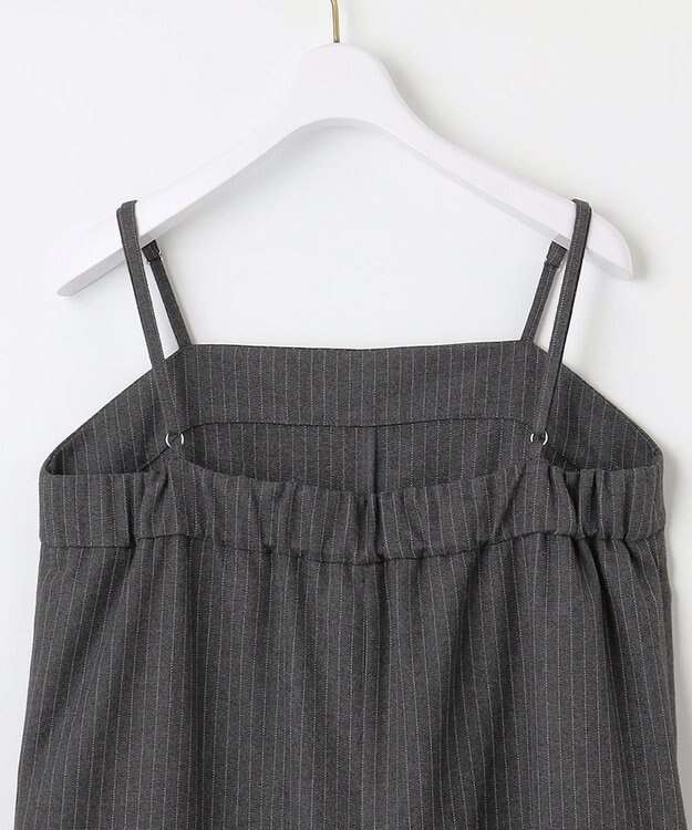 ANY SIS L 【洗える】起毛ストライプ ロンパース グレーストライプ