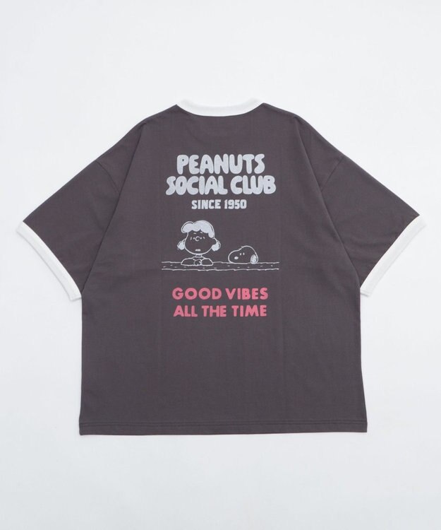 WEGO 【ユニセックス着用ITEM/MLサイズ展開】別注PEANUTSプリントT（SS） ブラック中濃色