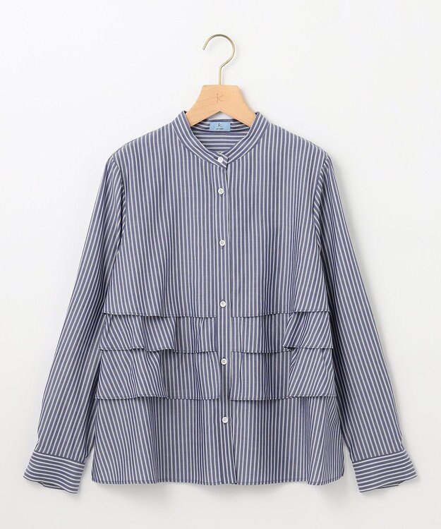 組曲 【WEB限定カラーあり】リヨセルシャーティング ティアードブラウス 【WEB限定】ブルー系9