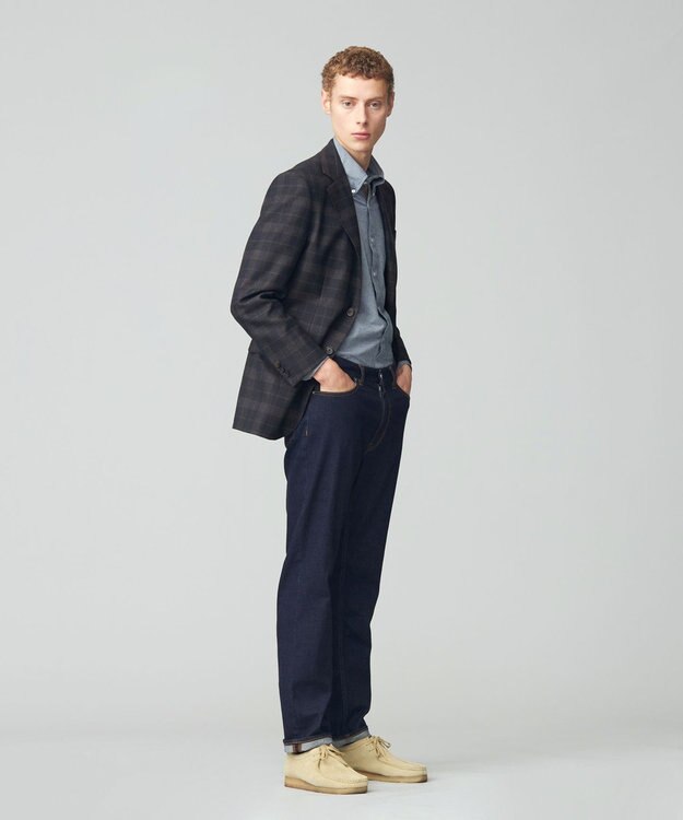 J.PRESS MEN 【ソフトタッチツイスト】モダンアイビーチェック ジャケット ダークブラウン系4