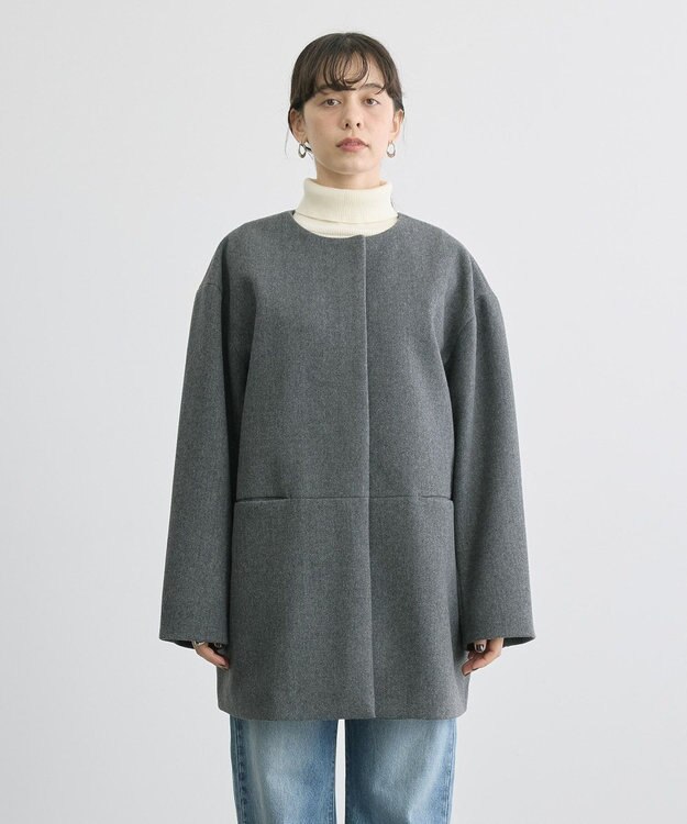 AMERICAN HOLIC リサイクル中空糸ノーカラーコート Gray Mixture