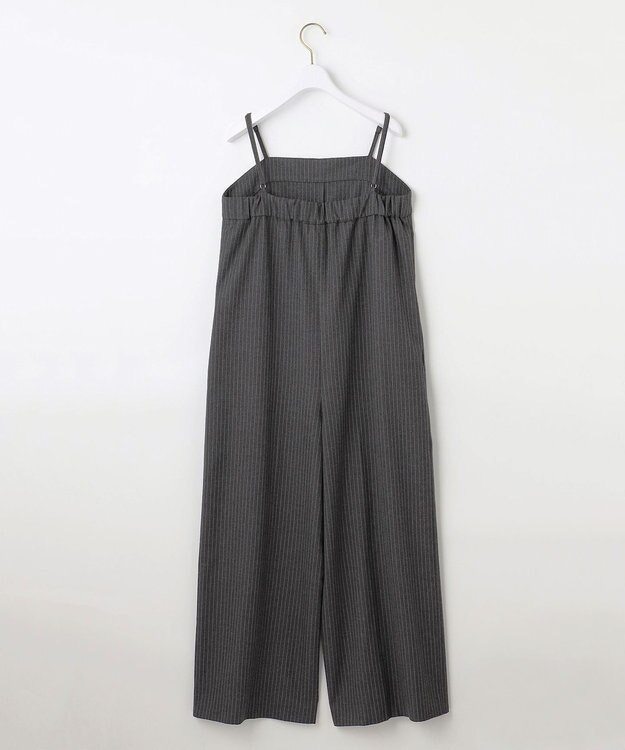 ANY SIS L 【洗える】起毛ストライプ ロンパース グレーストライプ