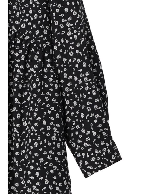 Green Parks ２ｗａｙ小花柄ギャザーシャツワンピース Black