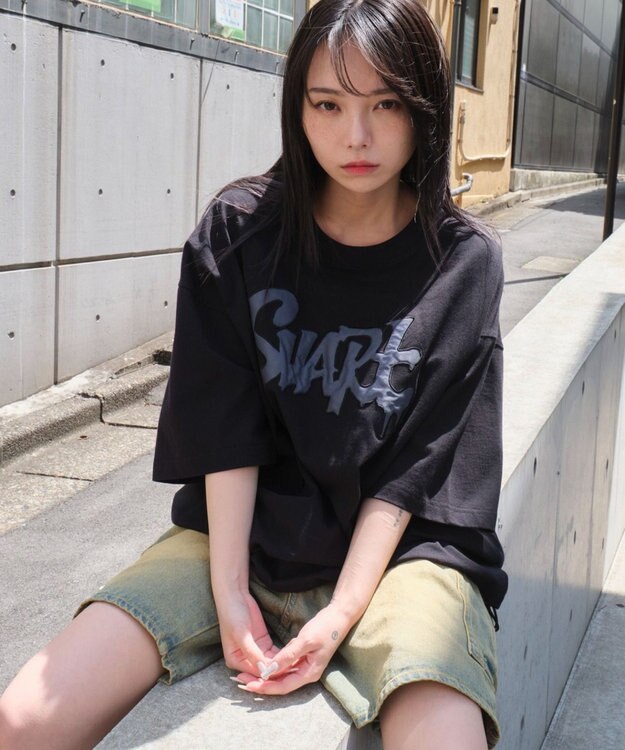 WEGO 【ユニセックス着用ITEM】ワッペンロゴドロストBIG　T（SS） ブラック