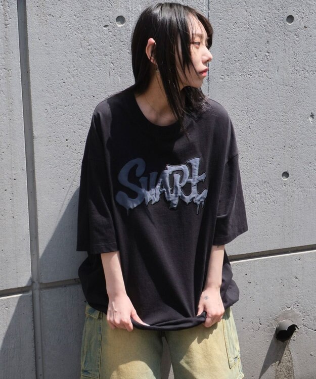 WEGO 【ユニセックス着用ITEM】ワッペンロゴドロストBIG　T（SS） ブラック