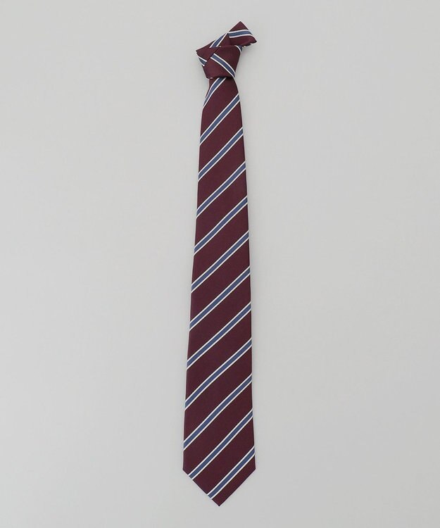 GOTAIRIKU 【日本製】シルク ネクタイ_レジメンタル ワイン系1