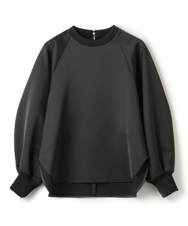 uncrave 【洗濯機洗い可】サテン ブラウス（uncrave WHITE） ブラック