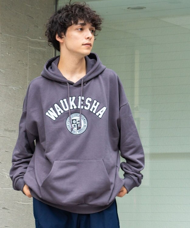 WEGO ヘビーウエイトサガラカレッジプルパーカー スミクロ