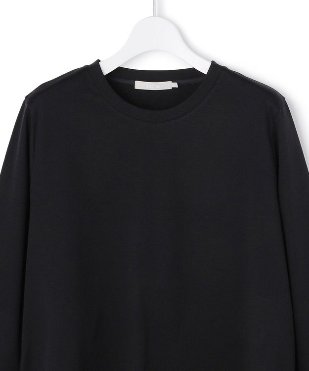 ICB L シフォンプリーツコンビ カットソー ブラック