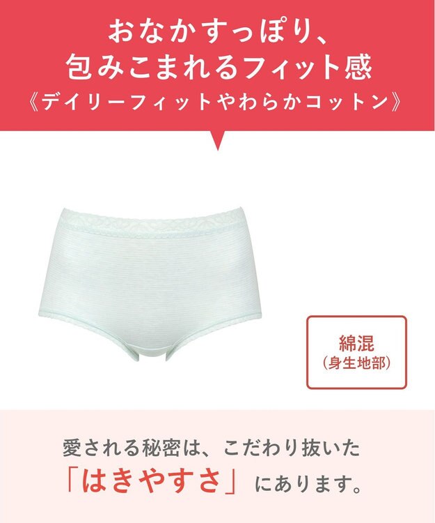 Wing ショーツ 綿混素材(身生地) やさしい肌あたり ここちよいフィット感 【デイリーフィット やわらかコットン】 はきこみ丈ふかめ EC3500 ウイング／ワコール メロン