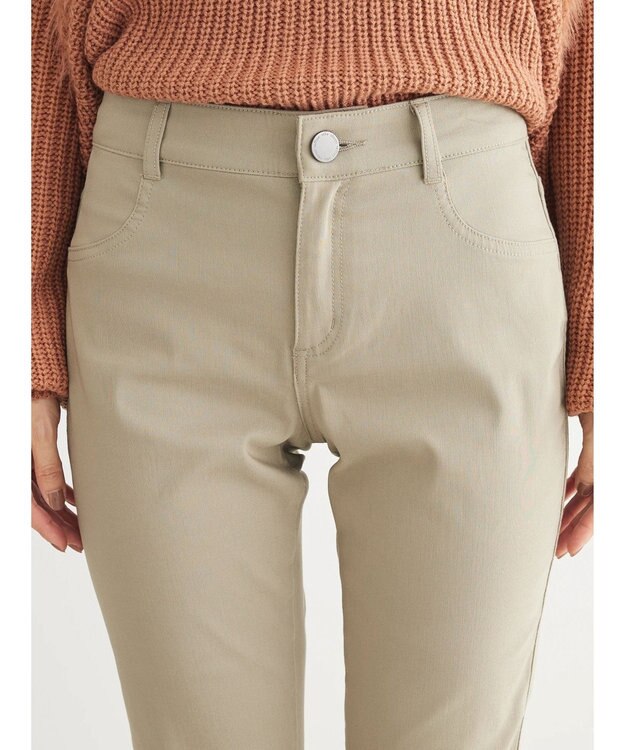 Green Parks 裏起毛ストレッチスキニーパンツ Gray Beige