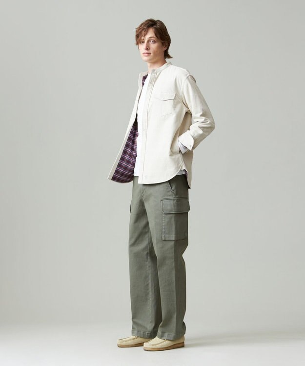 J.PRESS MEN ダブルフェイス キャラメルコール シャツブルゾン アイボリー系