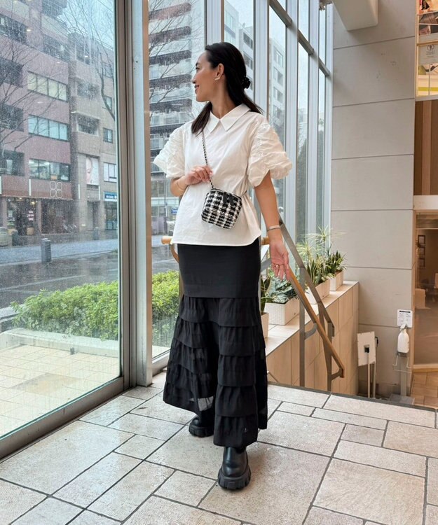 Green Parks AnriettMusee ギャザースリーブブラウス Off White