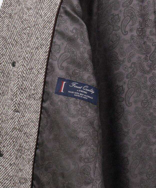 JOSEPH ABBOUD 【尾州産カシミヤブレンド素材/軽量】カシミヤブレンドアルパカヘリンボーン ステンカラーコート ライトグレー系7