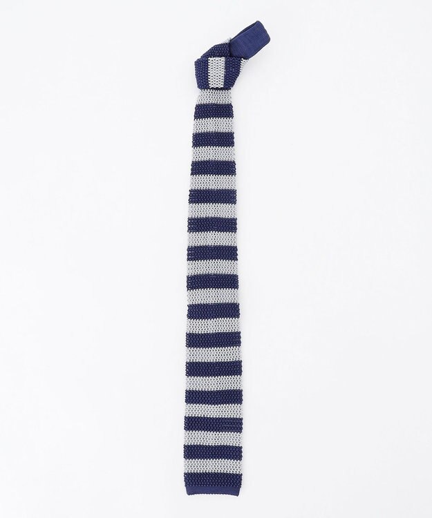 J.PRESS MEN 【J.PRESS KNIT TIE COLLECTION】ボーダー ニットネクタイ ネイビー系2