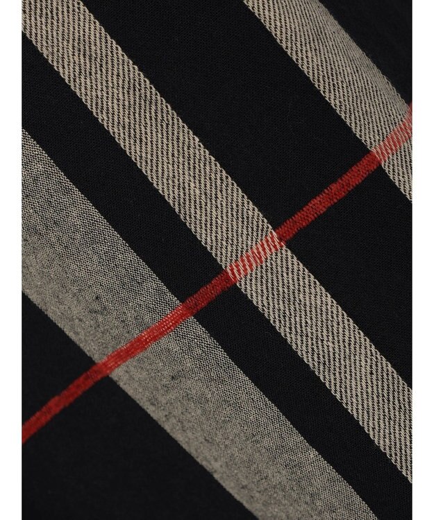 CRAFT STANDARD BOUTIQUE 先染めチェック（大）バンドカラー袖ＲＩＢ　ＯＰ Black