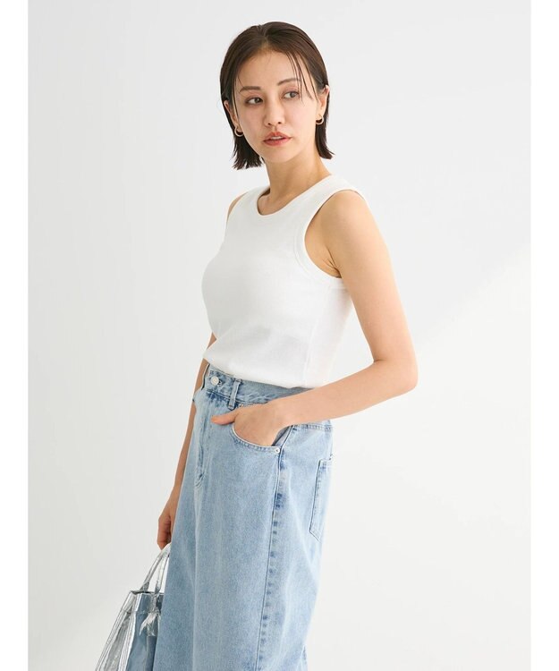Green Parks ・ＳＵＧＡＲ　ＳＰＯＯＮリブタンクトップ（パット付） Off White