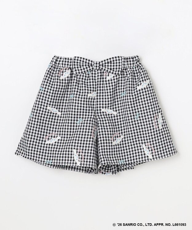 ANY KIDS 【シナモロール×ANY KIDS】刺繍 ギンガムキュロット ブラック×ギンガム