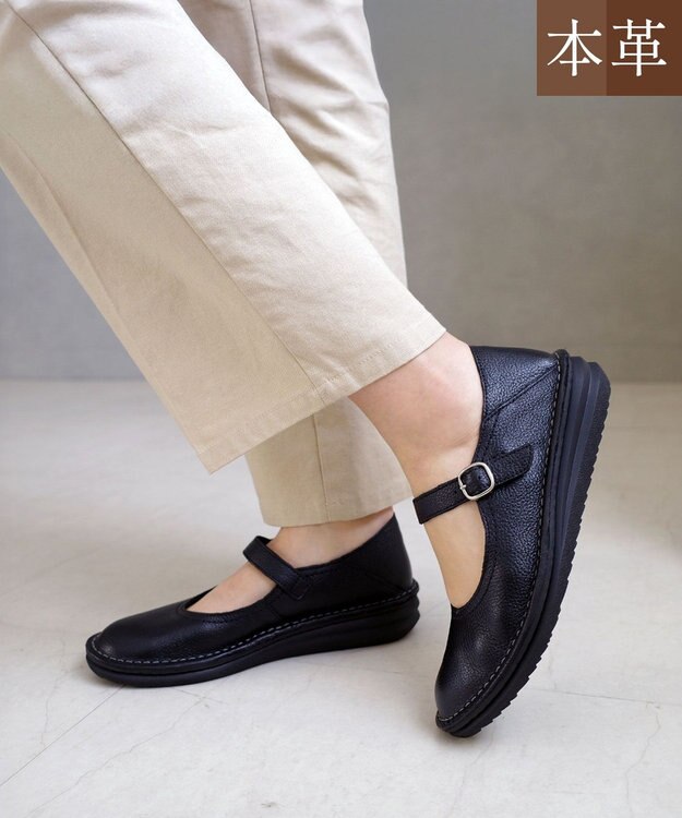 Pointer 本革 超軽量カジュアルシューズ ブラック