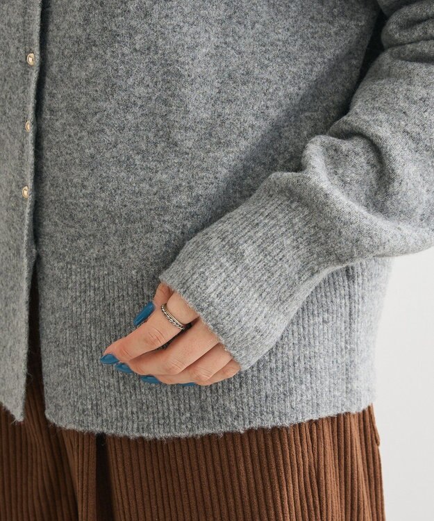 Green Parks 金釦コンパクトニットカーディガン Gray Mixture