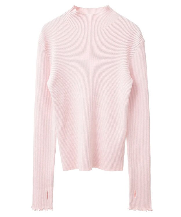 earth music&ecology 袖口刺繍リブニットプルオーバー Light Pink