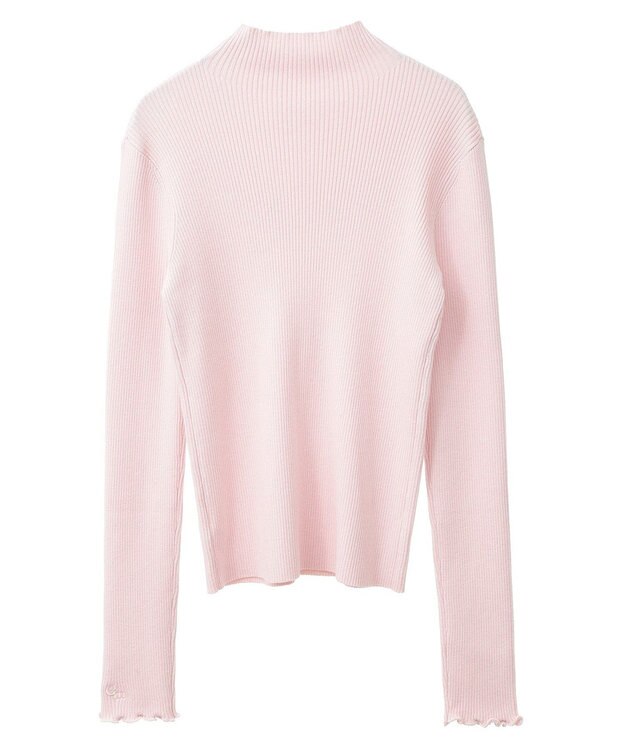 earth music&ecology 袖口刺繍リブニットプルオーバー Light Pink