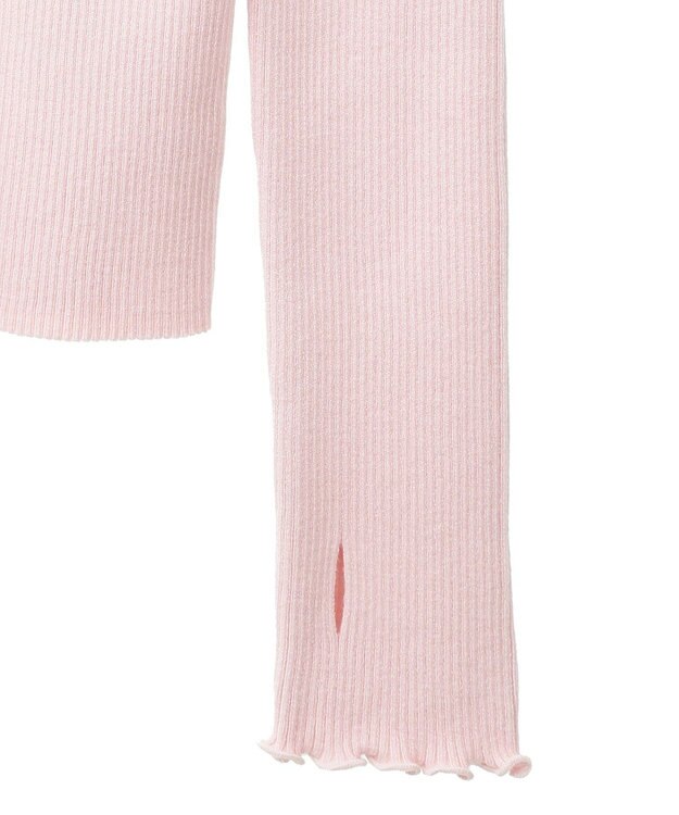 earth music&ecology 袖口刺繍リブニットプルオーバー Light Pink