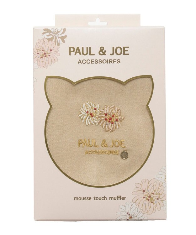 MOONBAT PAUL & JOE ACCESSOIRES クリザンテーム刺繍ムースタッチマフラー（パッケージ入り） ベージュ