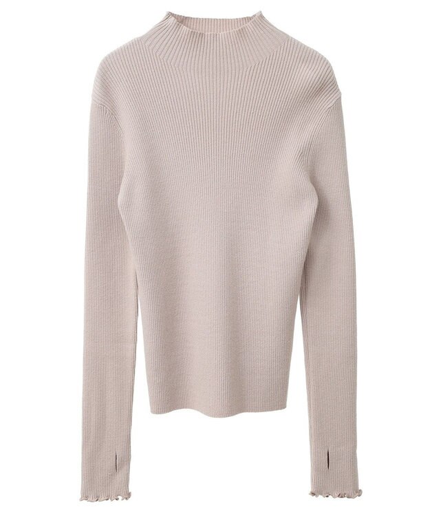 earth music&ecology 袖口刺繍リブニットプルオーバー Light Beige