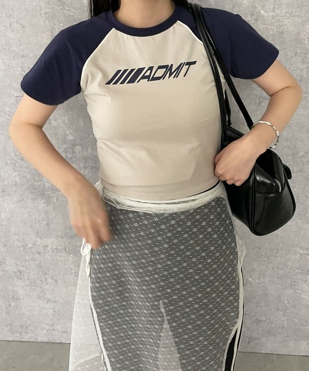 WEGO パイピングラグランT ネイビー