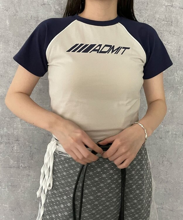 WEGO パイピングラグランT ネイビー