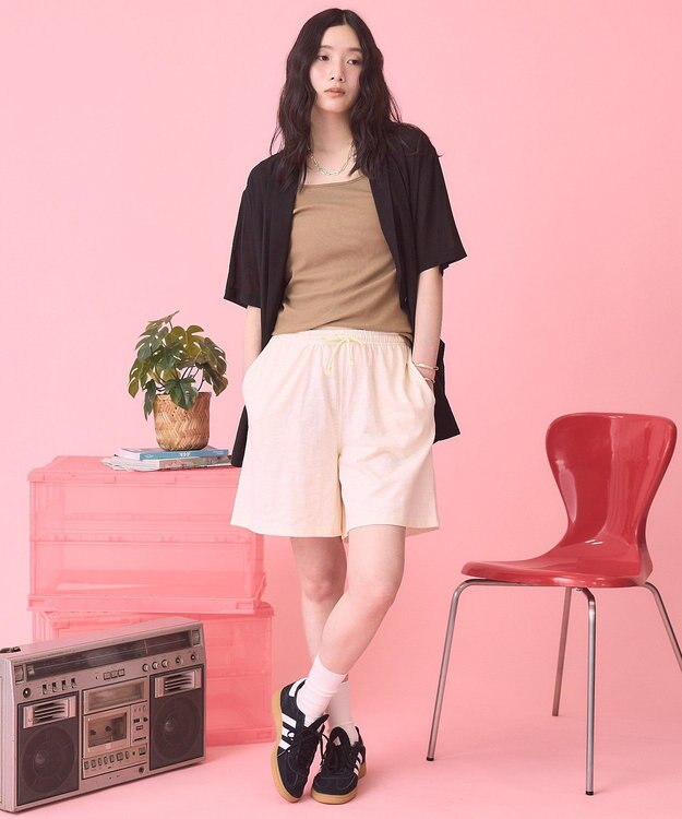AMERICAN HOLIC 【PENNEY'S】配色ポロ+ショートパンツ Ivory