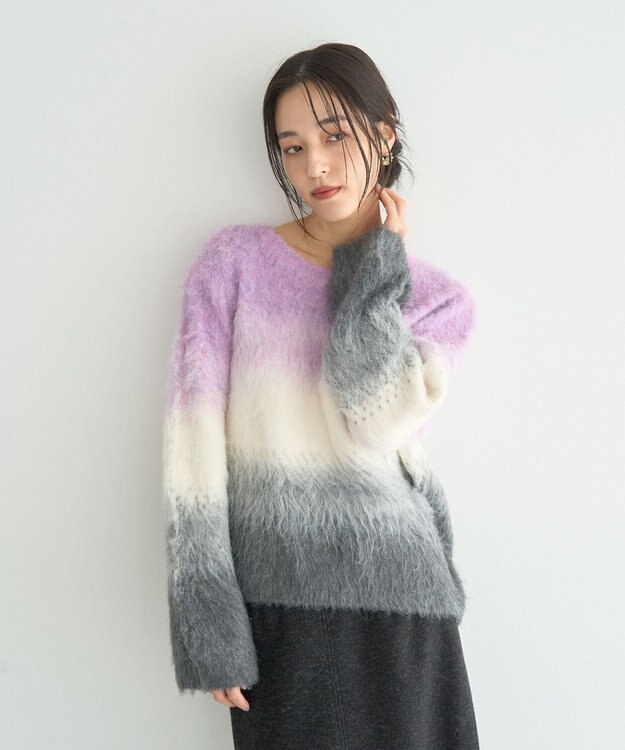 YECCA VECCA グラデーションシャギーニット Lavender