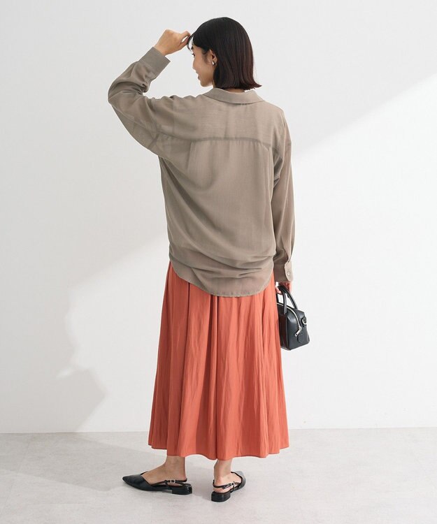 Green Parks カシュクールシアーシャツ Mocha