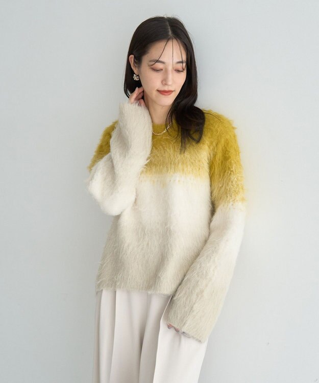 YECCA VECCA グラデーションシャギーニット Yellow