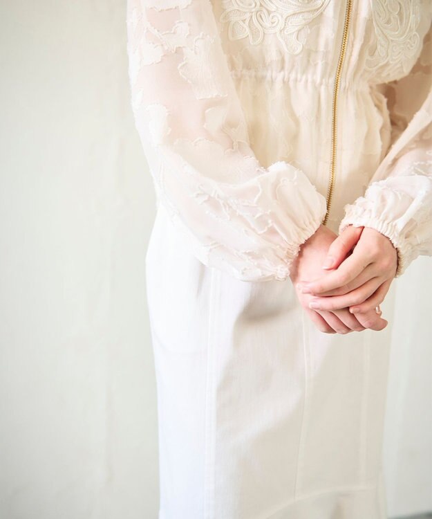 GRACE CONTINENTAL ジャガード刺繍ブルゾン キナリ