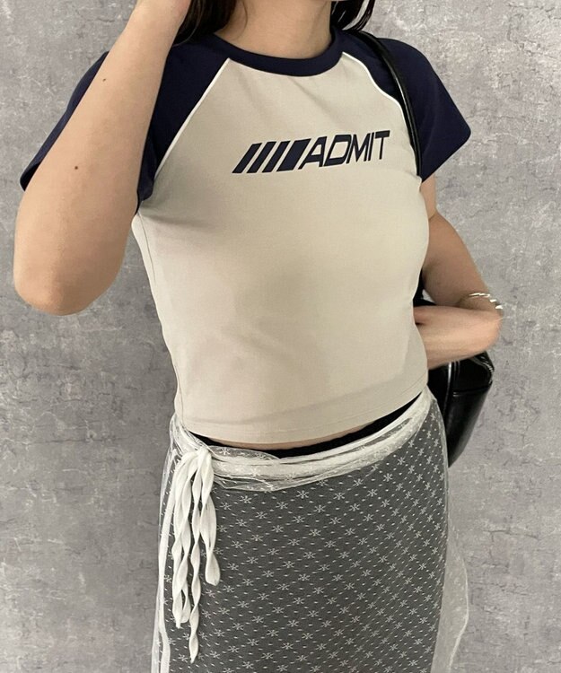 WEGO パイピングラグランT ネイビー