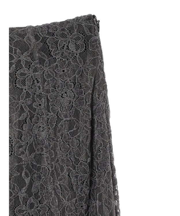 earth music&ecology モールレーススカート Charcoal Gray