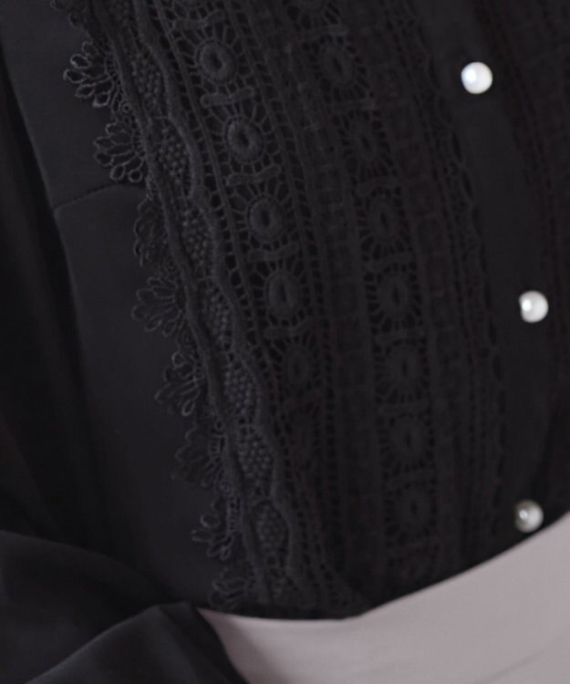 Tiaclasse 【新色追加・洗える】レースブラウス ブラック